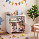 Kids Storage Cabinet with Open Shelf and Two Doors – White product view 1