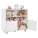 Kids Storage Cabinet with Open Shelf and Two Doors – White product view 3