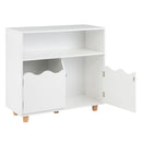 Kids Storage Cabinet with Open Shelf and Two Doors – White product view 4