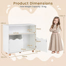 Kids Storage Cabinet with Open Shelf and Two Doors – White product view 5