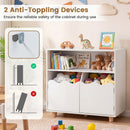 Kids Storage Cabinet with Open Shelf and Two Doors – White product view 6
