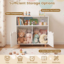 Kids Storage Cabinet with Open Shelf and Two Doors – White product view 7