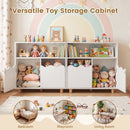 Kids Storage Cabinet with Open Shelf and Two Doors – White product view 9