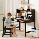 Kids Study Desk and Chair with Cork Noticeboard – reading at the desk