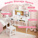 Kids Study Desk and Chair with Cork Noticeboard – desktop drawer and shelves
