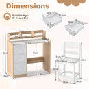 Kids Study Desk and Chair with Three Drawers – desk chair and storage dimensions