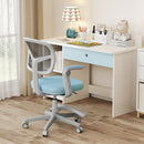 Kids Swivel Study Chair with Adjustable Footrest and Arms – Blue, view 2