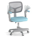 Kids Swivel Study Chair with Adjustable Footrest and Arms – Blue, view 3