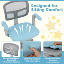 Kids Swivel Study Chair with Adjustable Footrest and Arms – Blue, view 10