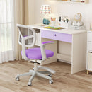 Kids Swivel Study Chair with Adjustable Footrest and Arms – Purple, view 2