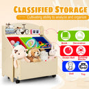 Kids Toy and Book Storage with Three Bins and Rolling Box – Natural product view 11