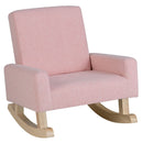 Kids Upholstered Rocking Chair with Wooden Runners – Pink – product view