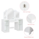 Kids Vanity Table with Tri-Fold Mirror and Four Shelves – table construction details