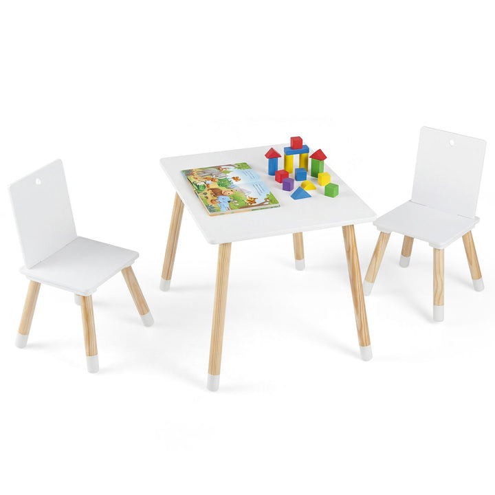 White table and two matching chairs