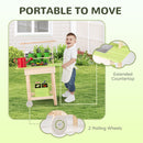 Kids Wooden Gardening Bench with Flowerpots and Watering Can, Natural, view 2