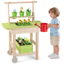 Kids Wooden Gardening Bench with Flowerpots and Watering Can, Natural, view 5