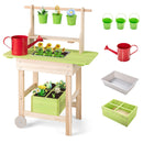 Kids Wooden Gardening Bench with Flowerpots and Watering Can, Natural, view 6