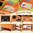 Kids Wooden Mud Kitchen with Canopy and Planting Cups, Natural, view 8