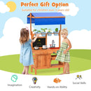 Kids Wooden Mud Kitchen with Canopy and Planting Cups, Natural, view 10