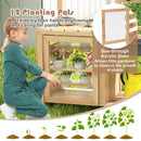 Kids Wooden Mud Kitchen with Water Tap and Planting Pots, Natural, view 6