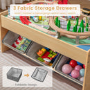 Kids Wooden Train Table with 94 Accessories and Storage Bins, Grey, view 6