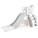 L-Shaped Toddler Slide with Telescope and Basketball Hoop – white playset exact colour view