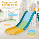 L-Shaped Toddler Slide with Telescope and Basketball Hoop – sliding surface and extended exit