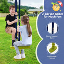 Two-person glider with support bars and footrests