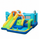 Winter-themed inflatable bounce castle without blower; a separate compatible blower is required