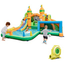 With Blower package: twin-slide inflatable water park and included blower
