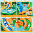 Two splash pools, water cannon and two slides