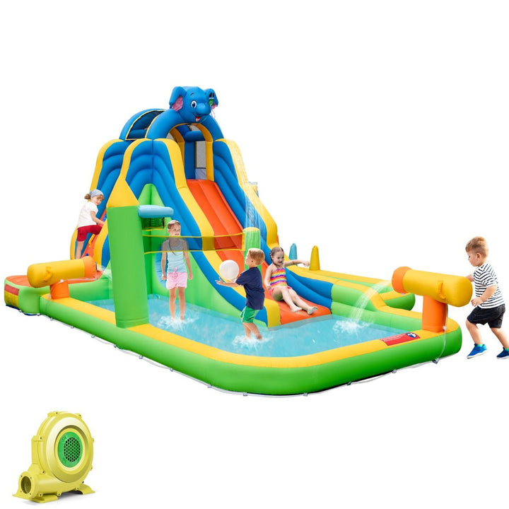 With Blower package: inflatable slide water park with supplied blower