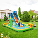 Inflatable water park set up outdoors