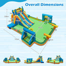 Water park dimensions and slide layout