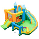 Without Blower package: inflatable water park with long curved slide