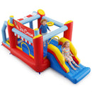 Ice cream shop inflatable bounce house with slide and mesh-walled jumping area
