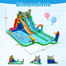 Twin-slide water park dimensions: 572 by 370 by 267 cm