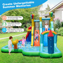 Age and weight limits: ages 3 to 12, 45 kg per child and 90 kg combined on inflatable parts
