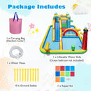 Inflatable, carry bag, hose, ten ground stakes and repair kit included in both packages