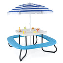 Eight-seat white kids picnic table, second angle
