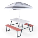 Kids HDPE picnic table with benches and umbrella, pink option