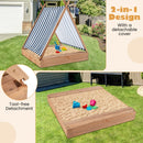 Sandpit with canopy attached and removed
