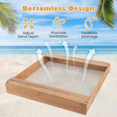Open-bottom wooden sandpit construction