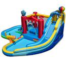 Balloon castle inflatable water park with curved slide and splash pools; blower not included