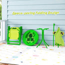 Light Green frog kids picnic set with table, two folding chairs and umbrella, view 37