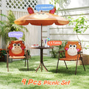 Brown monkey kids picnic set with table, two folding chairs and umbrella, view 6