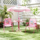 Pink mermaid kids picnic set with table, two folding chairs and umbrella, view 39