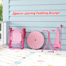 Pink mermaid kids picnic set with table, two folding chairs and umbrella, view 49