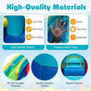 Water park fabric, mesh, raised slide sides, seams and round entrance