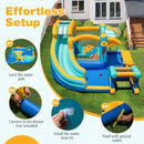 Without-blower water park setup using a separate compatible blower, hose kit and ground stakes